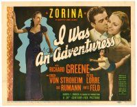 6b199 I WAS AN ADVENTURESS TC '40 pretty Vera Zorina with Richard Greene!