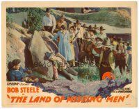 6b708 LAND OF MISSING MEN LC '30 wounded Bob Steele with captured Mexican & dead man by crowd!