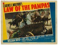 6b712 LAW OF THE PAMPAS LC '39 great image of William Boyd as Hopalong Cassidy in shoot-out!