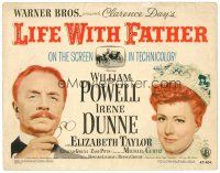 6b244 LIFE WITH FATHER TC '47 cool artwork of William Powell & Irene Dunne!