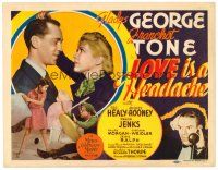 6b254 LOVE IS A HEADACHE TC '38 Gladys George, Franchot Tone, Virginia Weidler, Mickey Rooney