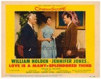 6b729 LOVE IS A MANY-SPLENDORED THING LC #2 '55 smoking William Holden smiles at Jennifer Jones!