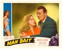 6b740 MAN BAIT LC #7 '52 close up of George Brent holding sexiest Diana Dors!