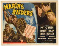 6b270 MARINE RAIDERS TC '44 artwork of Pat O'Brien & Robert Ryan with rifles & bayonets!