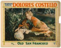 6b809 OLD SAN FRANCISCO LC '27 pretty Dolores Costello leaning over dead older man on ground!