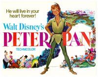 6b324 PETER PAN TC R76 Walt Disney animated cartoon fantasy classic, great full-length art!