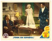 6b841 POSTMAN ALWAYS RINGS TWICE Spanish/U.S. LC '46 sexy Lana Turner shows nightie to John Garfield!