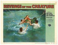 6b864 REVENGE OF THE CREATURE LC #3 '55 four men in water tie up the monster with rope!