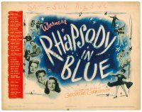 6b344 RHAPSODY IN BLUE TC '45 Robert Alda as George Gershwin, Al Jolson pictured!