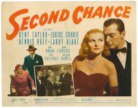 6b363 SECOND CHANCE TC '47 Kent Taylor eyes sexy Louise Currie in a low-cut dress!
