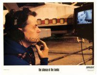 6b906 SILENCE OF THE LAMBS LC '90 candid of director Jonathan Demme watching Hopkins in monitor!