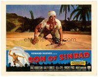 6b921 SON OF SINBAD LC '55 Howard Hughes, Dale Robertson on knees in sand in desert!