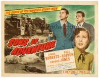 6b391 SONS OF ADVENTURE TC '48 Lynne Roberts, Russell Hayden, the story of Hollywood's stunt-men!