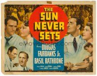 6b403 SUN NEVER SETS TC '39 brothers Douglas Fairbanks Jr & Basil Rathbone in Africa's Gold Coast!