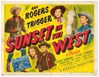 6b406 SUNSET IN THE WEST TC '50 Roy Rogers with his horse Trigger, Estelita Rodriguez