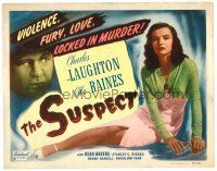 6b407 SUSPECT TC R49 Charles Laughton, sexiest full-length Ella Raines, Robert Siodmak!