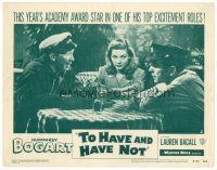 6b958 TO HAVE & HAVE NOT LC #3 R52 Humphrey Bogart & sexy Lauren Bacall at table w/Walter Brennan!