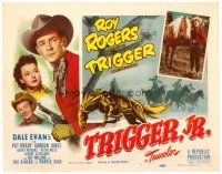 6b427 TRIGGER JR. TC '50 Roy Rogers King of the Cowboys with Dale Evans + cool horse art!