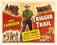 6b428 TRIGGER TRAIL TC '44 cowboy Rod Cameron with two six-shooters, Fuzzy Knight