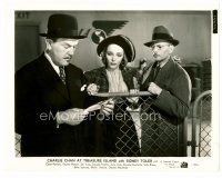 6c177 CHARLIE CHAN AT TREASURE ISLAND 8x10 still '39 Pauline Moore watches Sidney Toler reading!