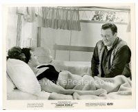 6c195 CIRCUS WORLD 8x10 still '65 John Wayne visits sexy Rita Hayworth in bed!