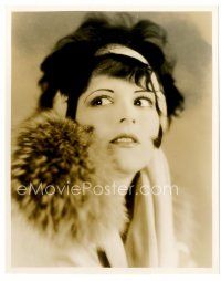 6c199 CLARA BOW deluxe 7.5x9.5 still '20s portrait of pretty actress in fur by Eugene Robert Richee!