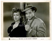 6c233 DETOUR 8x10 still '45 best close up of Tom Neal & Ann Savage, classic Edgar Ulmer film noir!