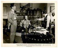 6c248 DOUBLE INDEMNITY 8x10 still '44 image of Fred MacMurray & Edward G. Robinson in office!