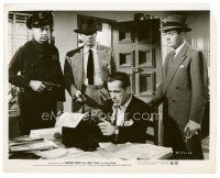 6c382 IN A LONELY PLACE 8x10 still '50 police question unfazed Humphrey Bogart after murder!