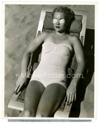 6c406 JANE WYMAN 8x10 still '39 sexy & tanning by pool with eyes covered by Scotty Welbourne!