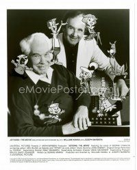 6c418 JETSONS THE MOVIE candid 8x10 still '90 Joseph Hanna & William Barbera with cartoon characters