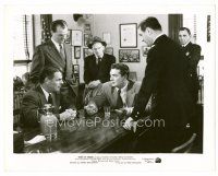 6c445 KISS OF DEATH 8x10 still '47 Malden watches Victor Mature & Brian Donlevy seated at table!