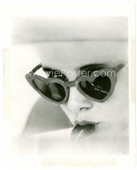 6c471 LOLITA 8x10 still '62 most classic image of sexy Sue Lyon with heart sunglasses & lollipop!