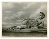 6c506 MARILYN MONROE 8x10 still '51 wonderful image of star on diving board in bathing suit!