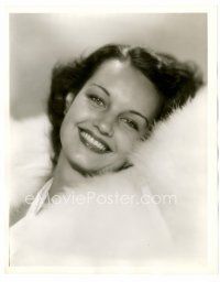 6c636 ROCHELLE HUDSON 8x10 still '30s wonderful close up smiling portrait wrapped in fur!
