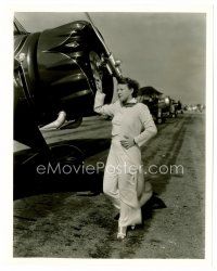 6c650 RUTH CHATTERTON candid 8x10 still '35 standing by her own private plane by Irving Lippman!