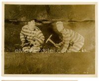 6c664 SECOND 100 YEARS 8x10 still '27 wonderful image of Laurel & Hardy tunneling out of prison!