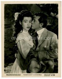 6c729 SUMMER HOLIDAY 8x10 still '47 Gloria DeHaven doesn't want to be kissed by Mickey Rooney!