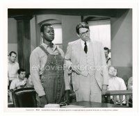 6c764 TO KILL A MOCKINGBIRD 8x10 still '62 Gregory Peck standing by Brock Peters in courtroom!