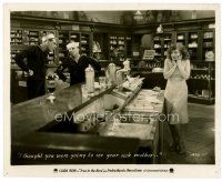 6c777 TRUE TO THE NAVY 8x10 still '30 two sailors fight over sexy Clara Bow in drugstore!