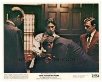 6c023 GODFATHER color 8x10 still '72 Richard Castellano kisses Al Pacino's hand, the new Godfather!