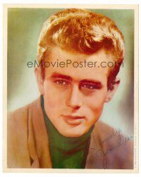 6c001 JAMES DEAN color 8x10 publicity still '50s incredible portrait with facsimile signature!