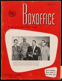 6d061 BOX OFFICE exhibitor magazine March 24, 1958 Revenge of Frankenstein, War of Colossal Beast!