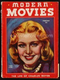 6d093 MODERN MOVIES magazine February 1938 art of pretty Ginger Rogers by Morr Kusnet!