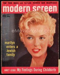 6d137 MODERN SCREEN magazine Nov 1956 Marilyn Monroe enters a Jewish family, photo by Jacques Lowe!