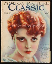 6d089 MOTION PICTURE CLASSIC magazine August 1927 art of redheaded Blanche Mehaffy by Don Reed!