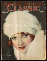 6d091 MOTION PICTURE CLASSIC magazine January 1928 art of Eleanor Boardman in fur by Don Reed!