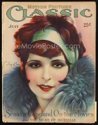 6d088 MOTION PICTURE CLASSIC magazine July 1927 incredible art of sexy Clara Bow by Don Reed!