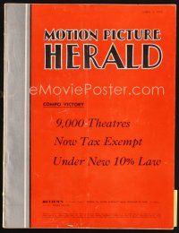 6d052 MOTION PICTURE HERALD exhibitor magazine April 3, 1954 widescreen gives all front row seats!