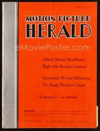 6d053 MOTION PICTURE HERALD exhibitor magazine February 25, 1956 Saul Bass Man with the Golden Arm!